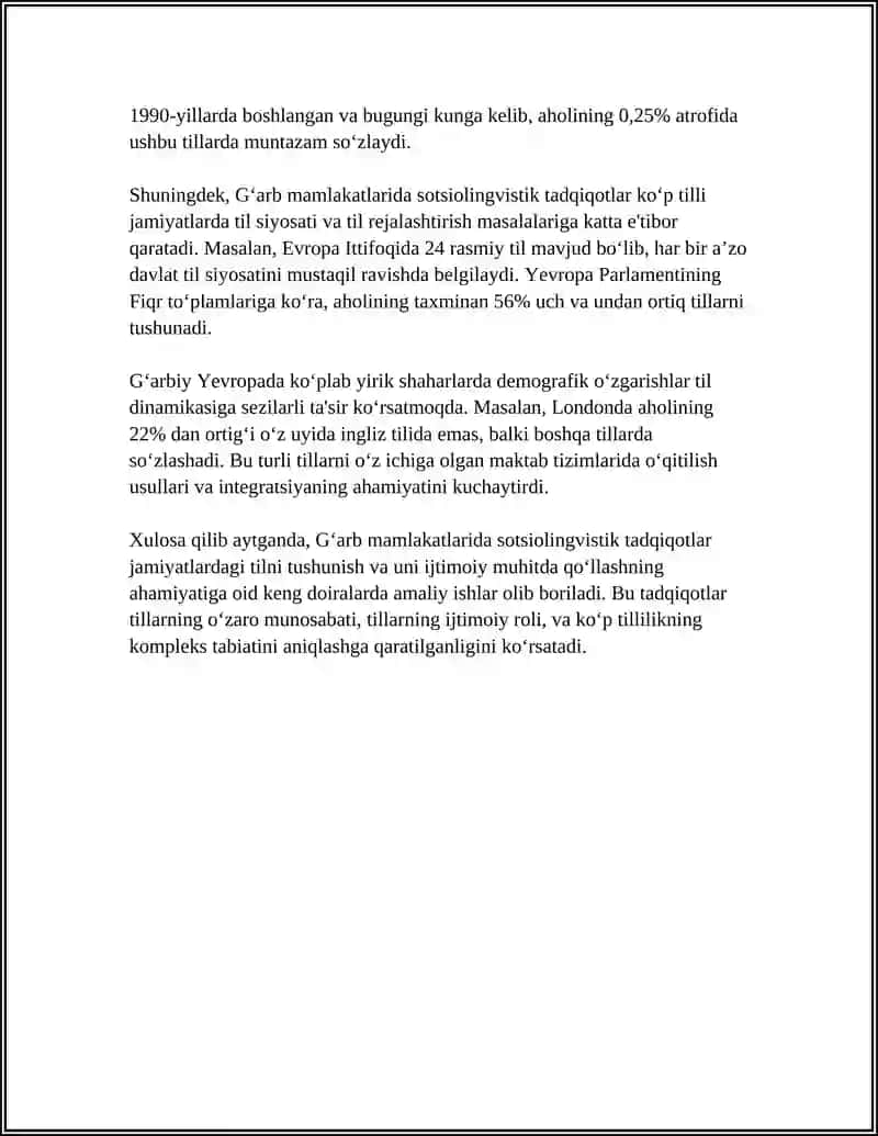 G'ARB MAMLAKATLARI SOTSIOLINGVISTIKASI 4