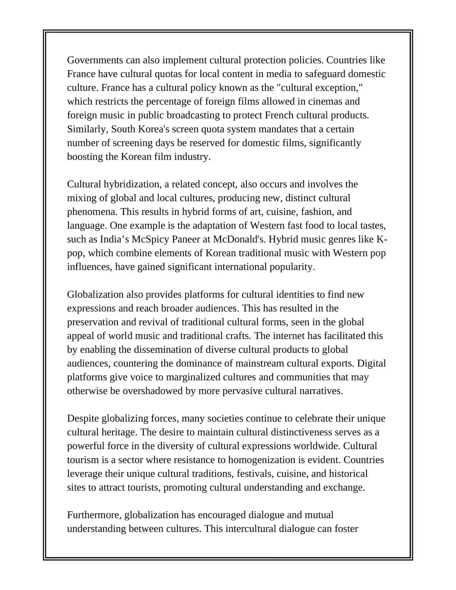 CULTURAL PERSPECTIVE IN GLOBALIZED WORLD 4