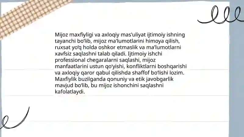 Ijtimoiy ishda etikaning ahamiyati 4