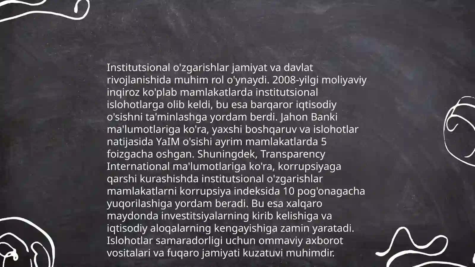 Institutsional islohotlar va institutsonal o'zgarishlar tushunchasi 4