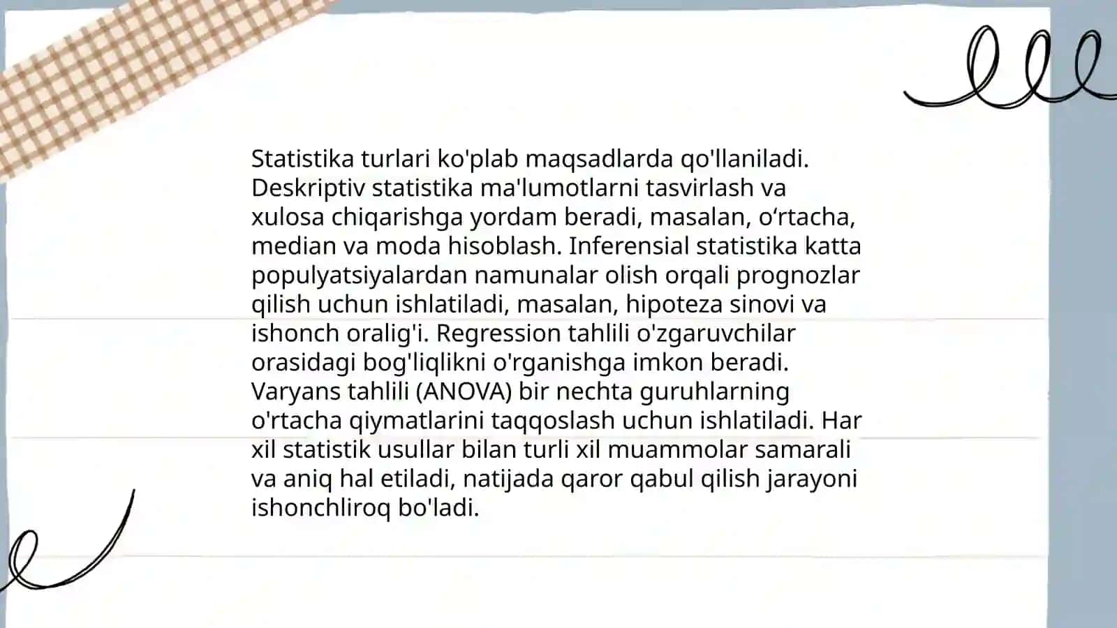 Statistik ma'lumotlarni to'plash usullari 4