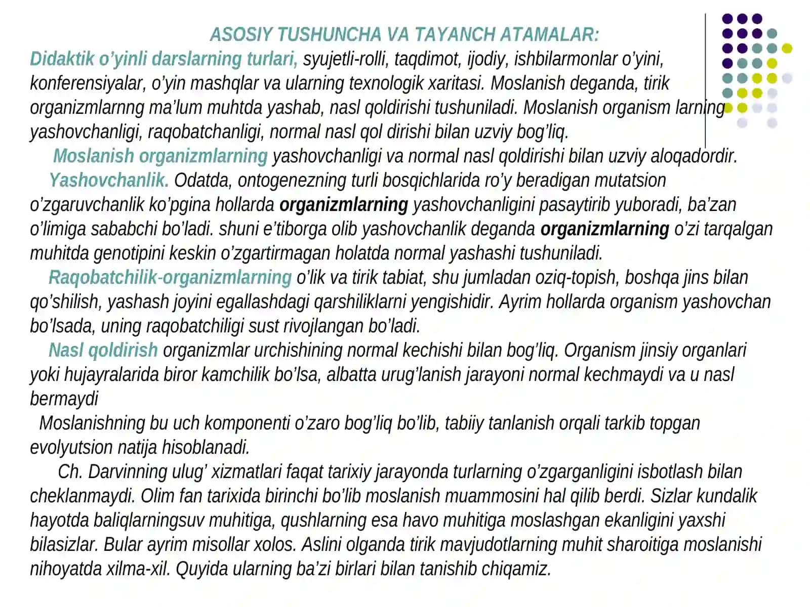 EVOLYUTSION TA`LIMOT. 14- MAWZU 4