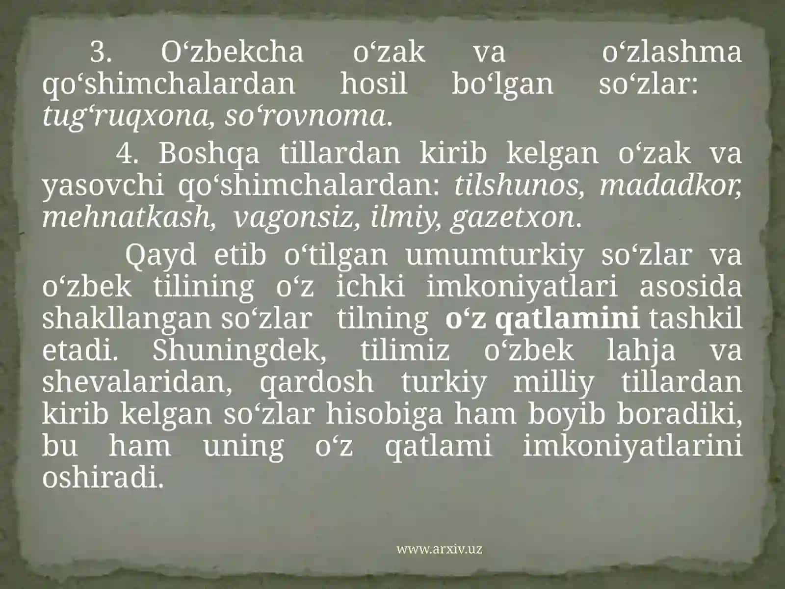 O‘zbek tili leksikasining ijtimoiy - dialektal tarkibi 4