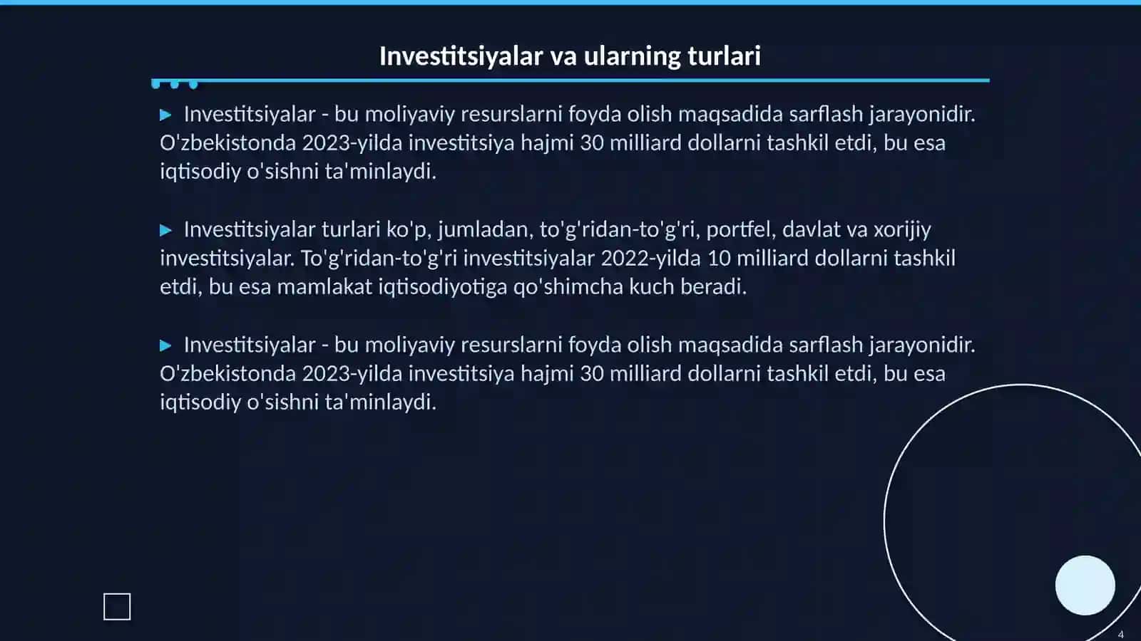 Iste'mol jamg'arma va investitsiyalar 4