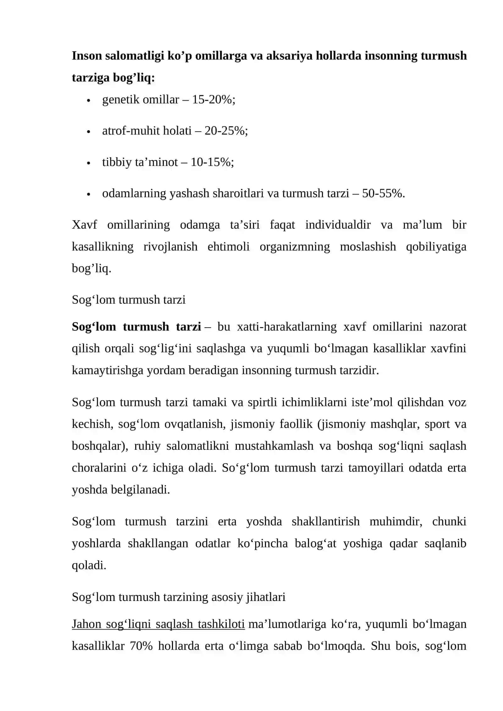 SOG’LOM TURMUSH TARZINI TARG’IB QILISH 4