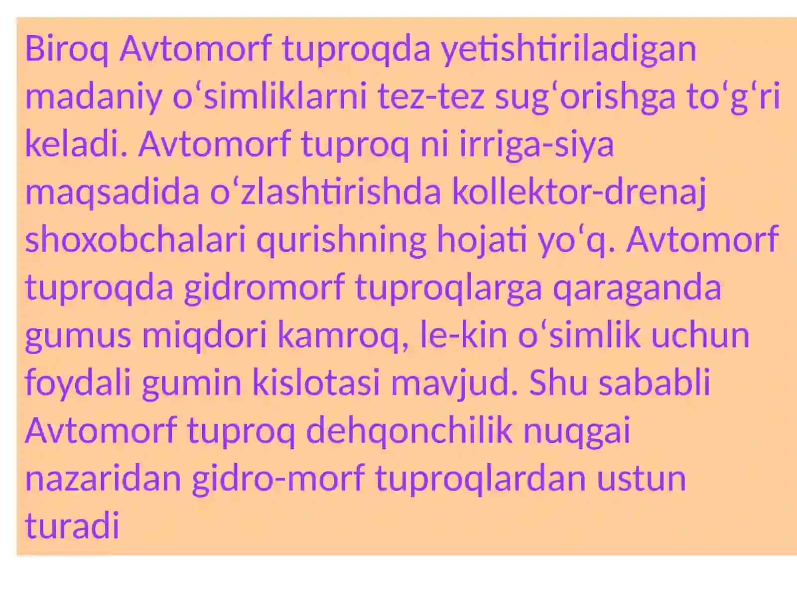 Avtomorf va gidromorf tuproqlar 4