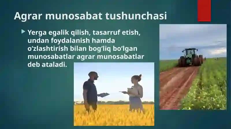 Agrar munosabatlar va ularning xususiyatlari 4