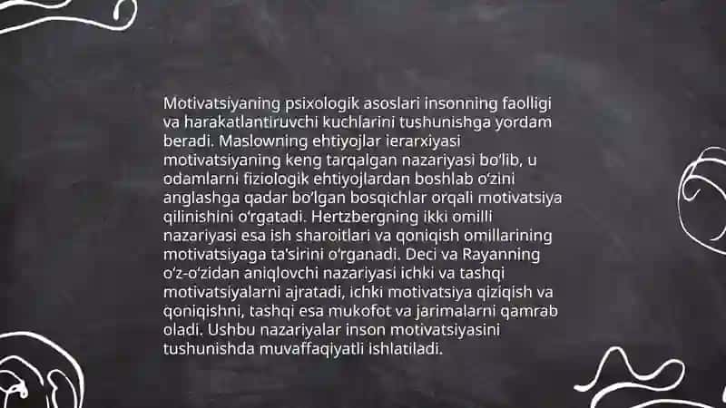 Ehtiyoj va faoliyat motivlari 4
