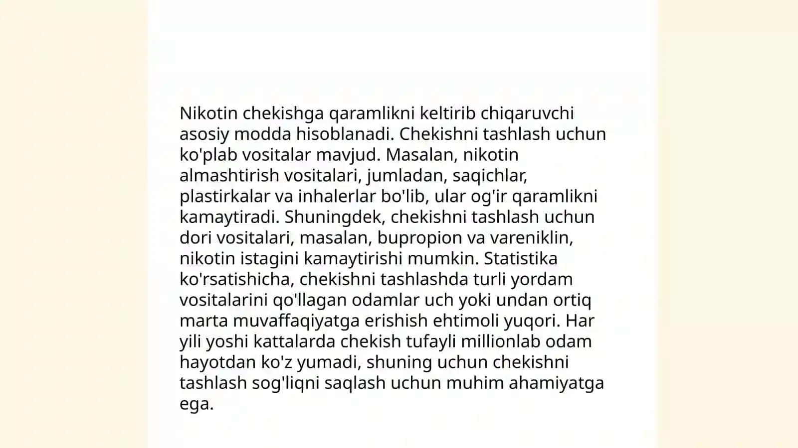 Nikotin moddasining qo'llanishi 4