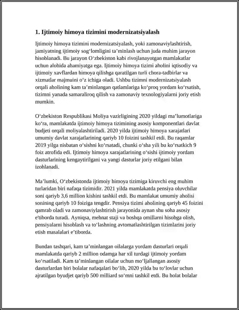 O‘ZBEKISTON RESPUBLIKASIDA IJTIMOIY SOHADAGI ISLOHOTLAR 4