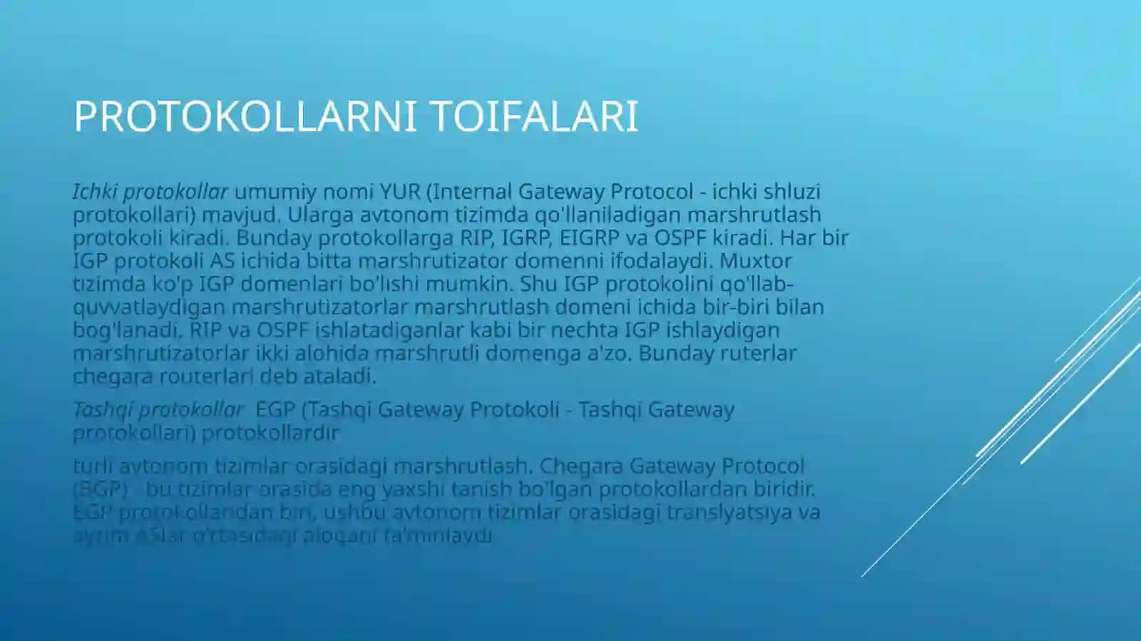 Kompyuter  tarmog’i  protokollari 4