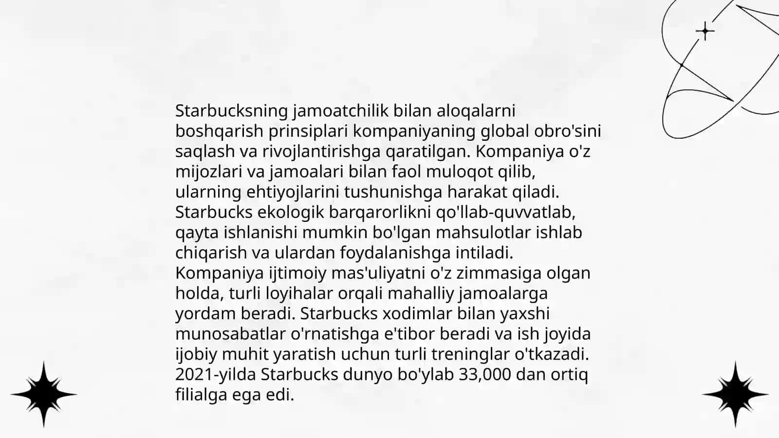 starbucks kampaniyasining PR va CSR strategiyalari haqida 4