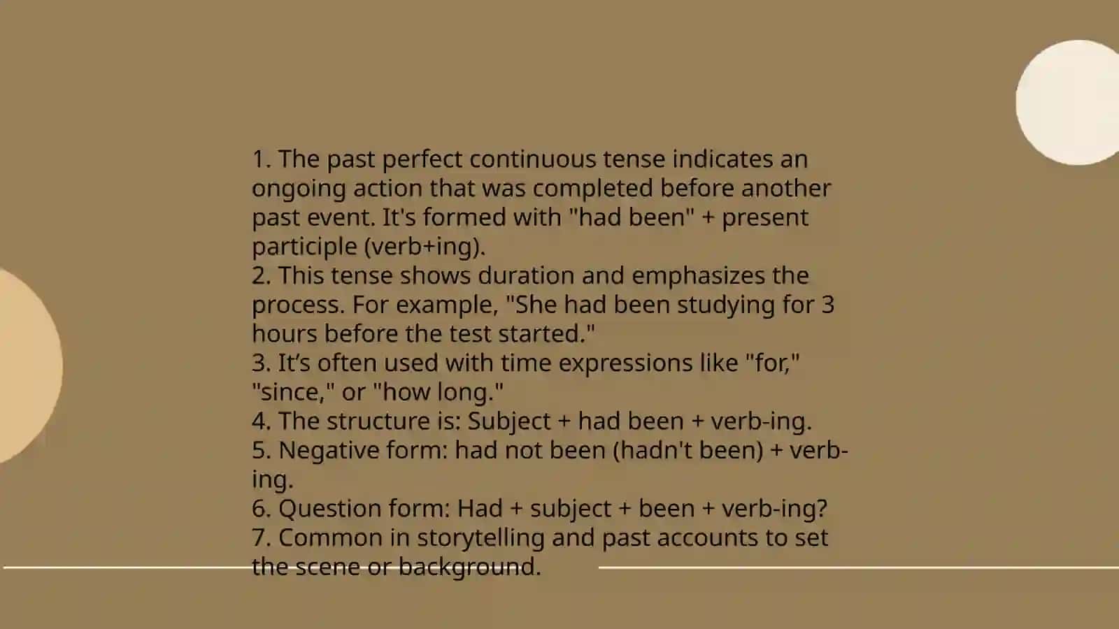 Past Perfect Continuous Tense 4