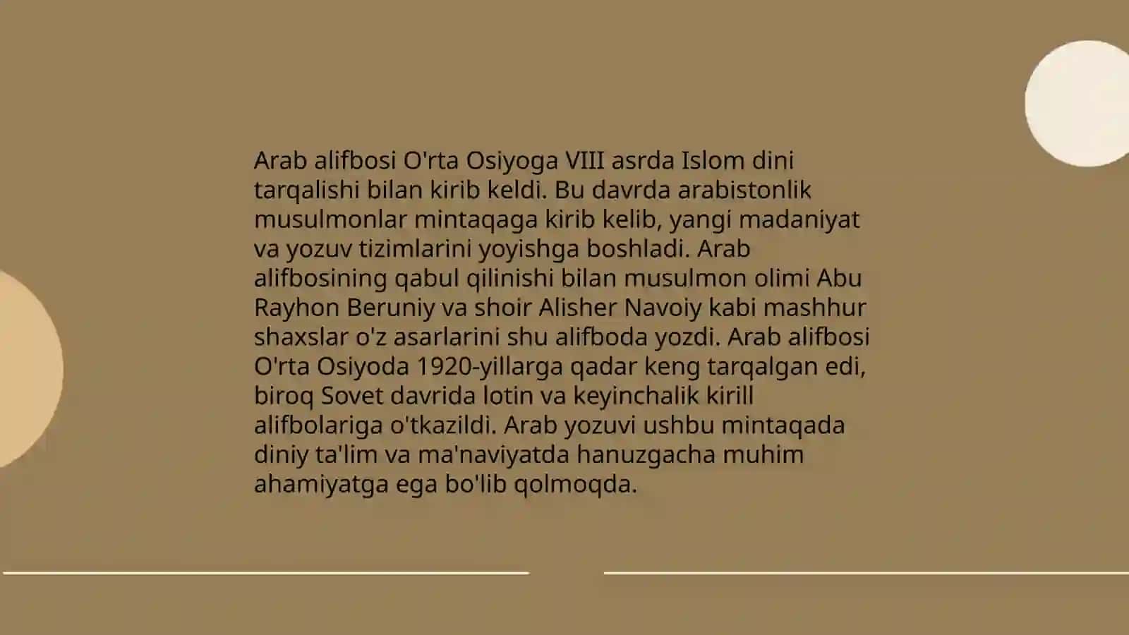 Arab tilshunosligi. O'rta Osiyoda tilshunoslikning rivojlanishi 4