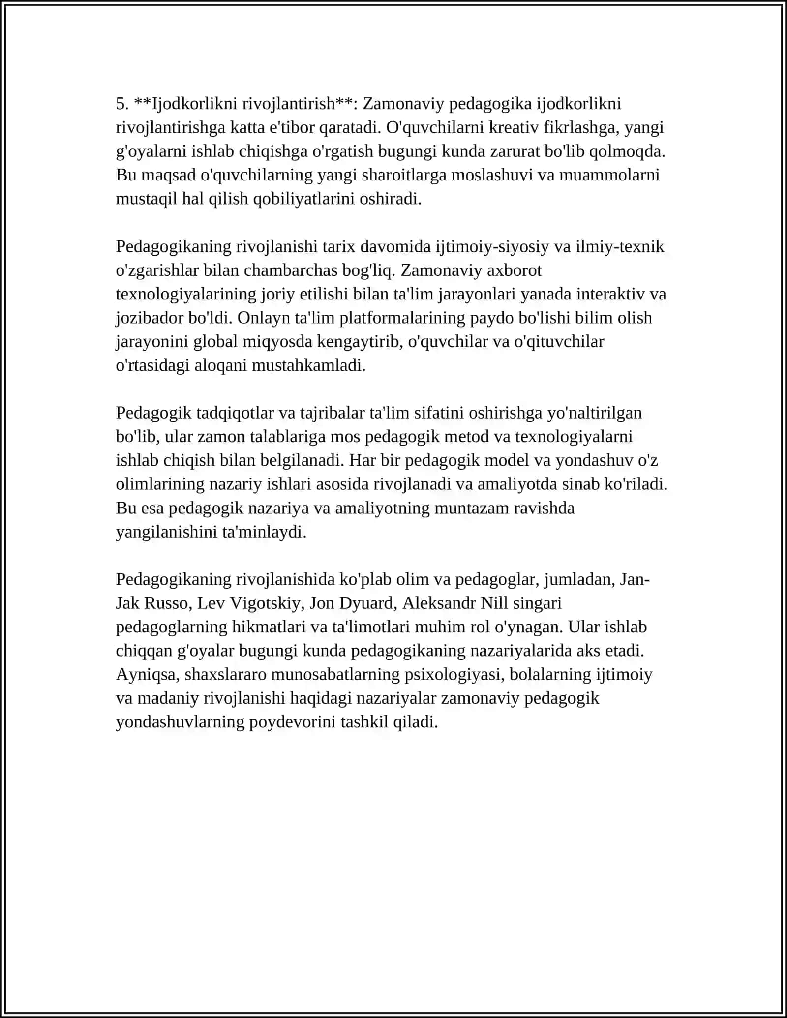 PEDAGOGIKANING MAQSADI VA UNING PREDMETI 4