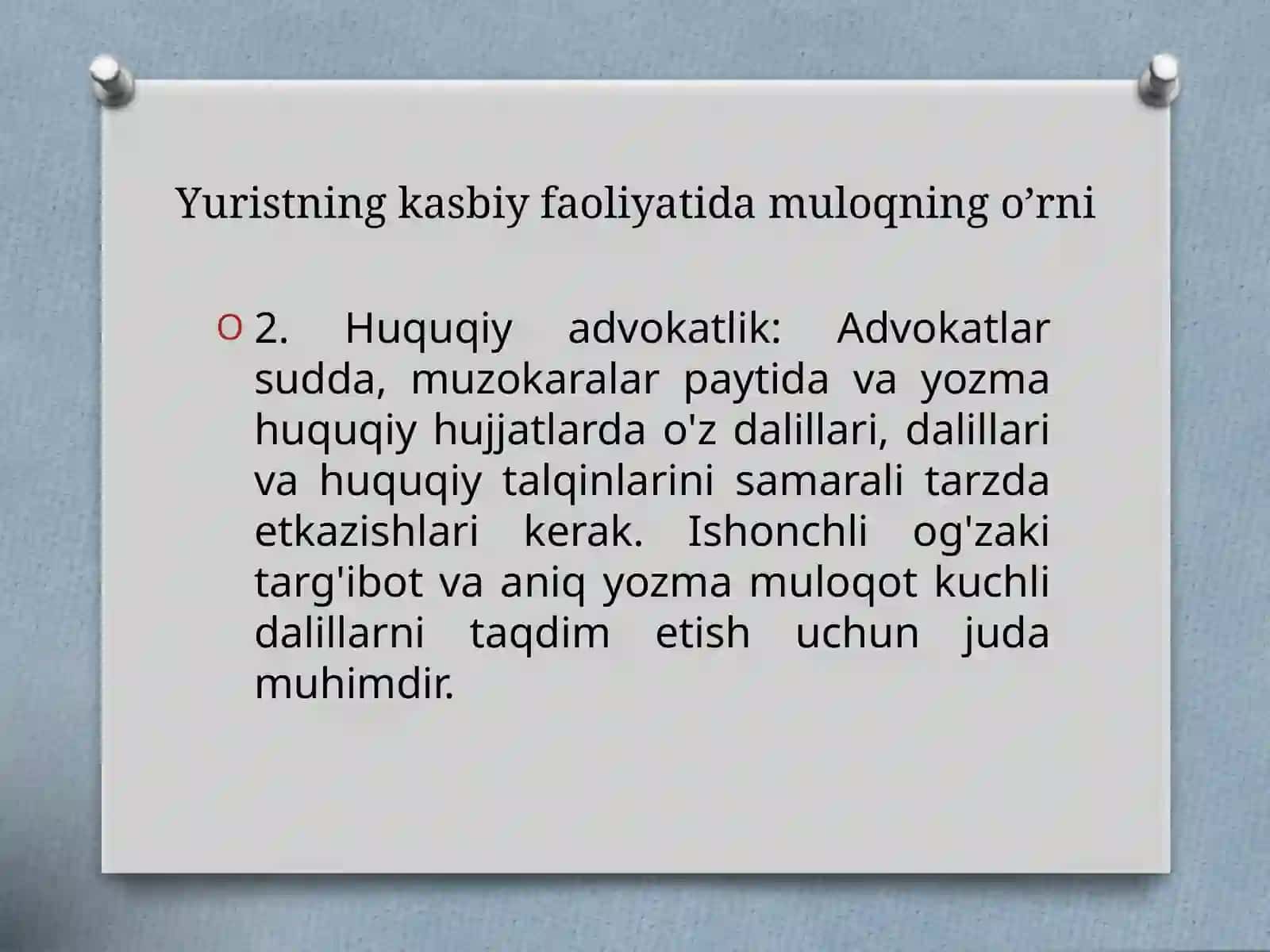 Yuristning kasbiy faoliyatida muloqning o’rni 4