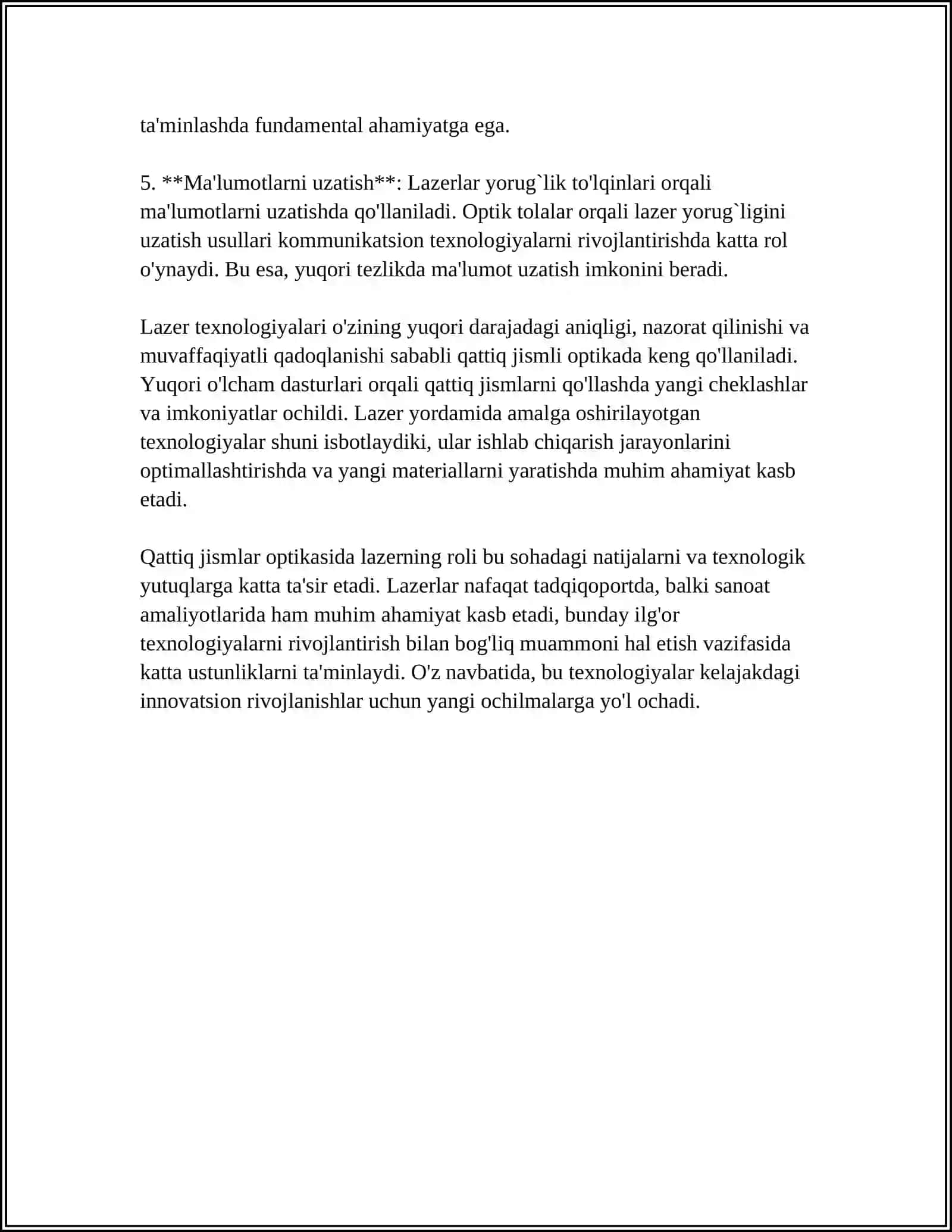 QATTIQ JISMLI LAZERLAR 4