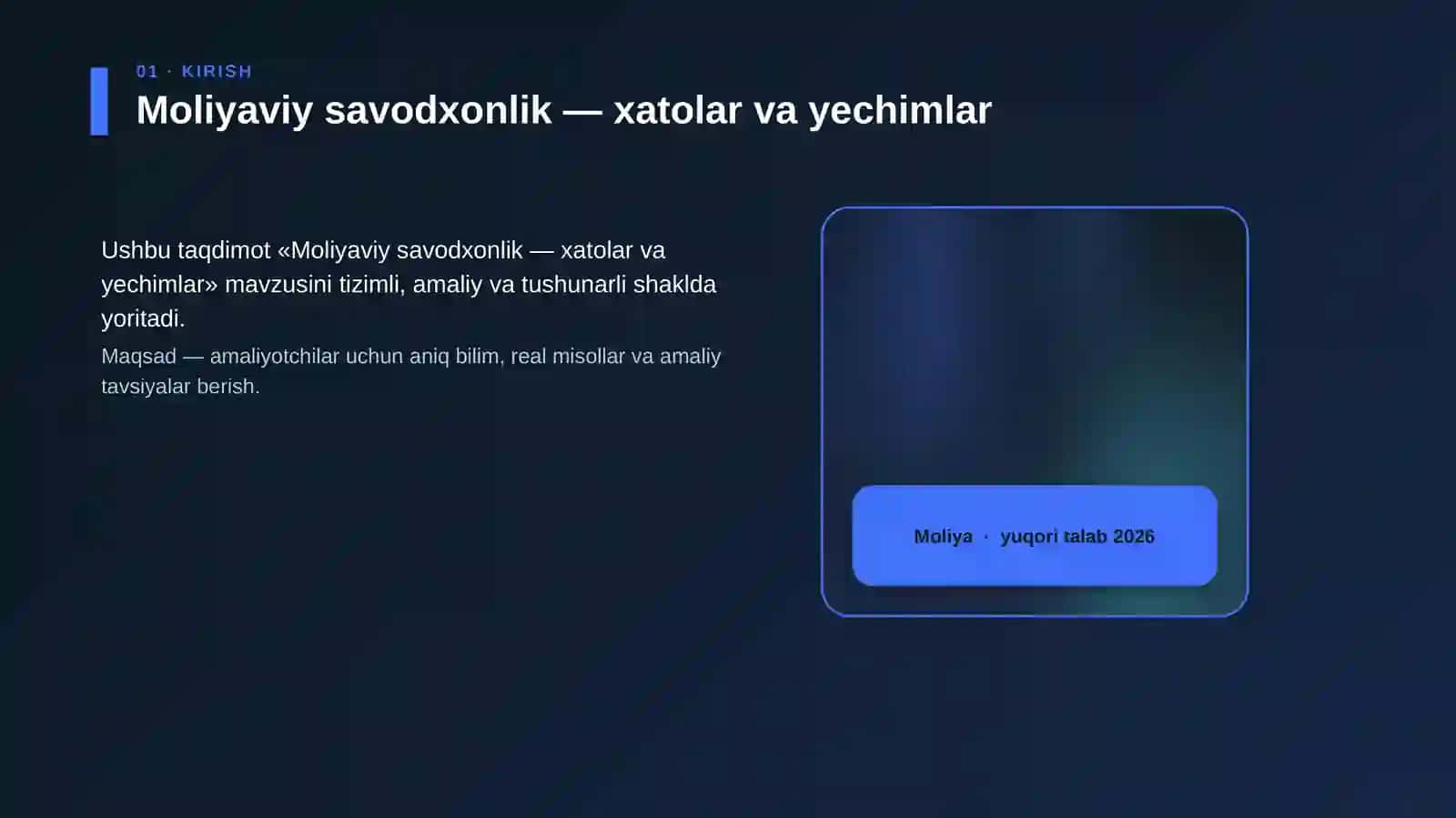 Moliyaviy savodxonlik — xatolar va yechimlar 4