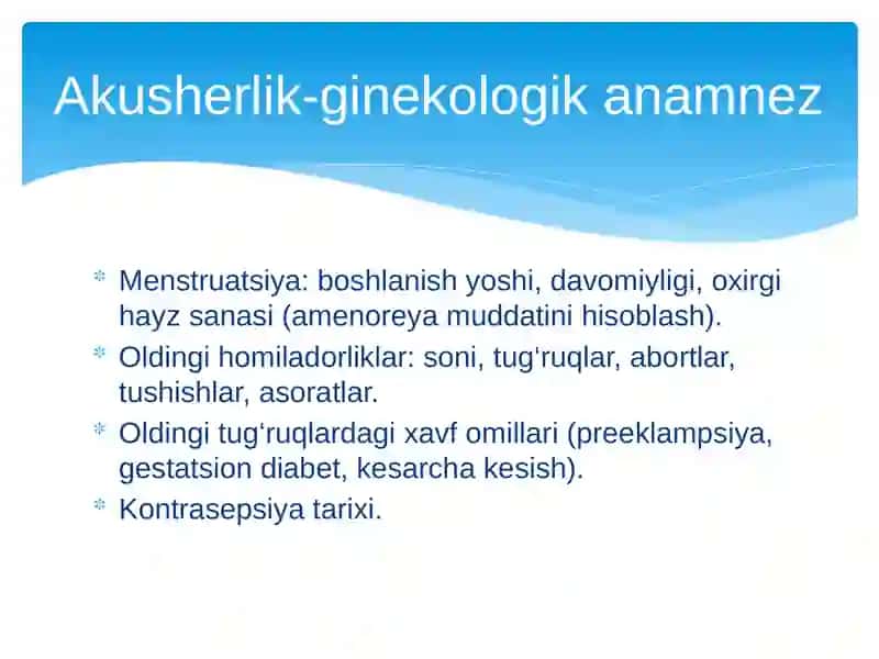 Akusherlik va perinatologiyada tekshiruv usullari 4