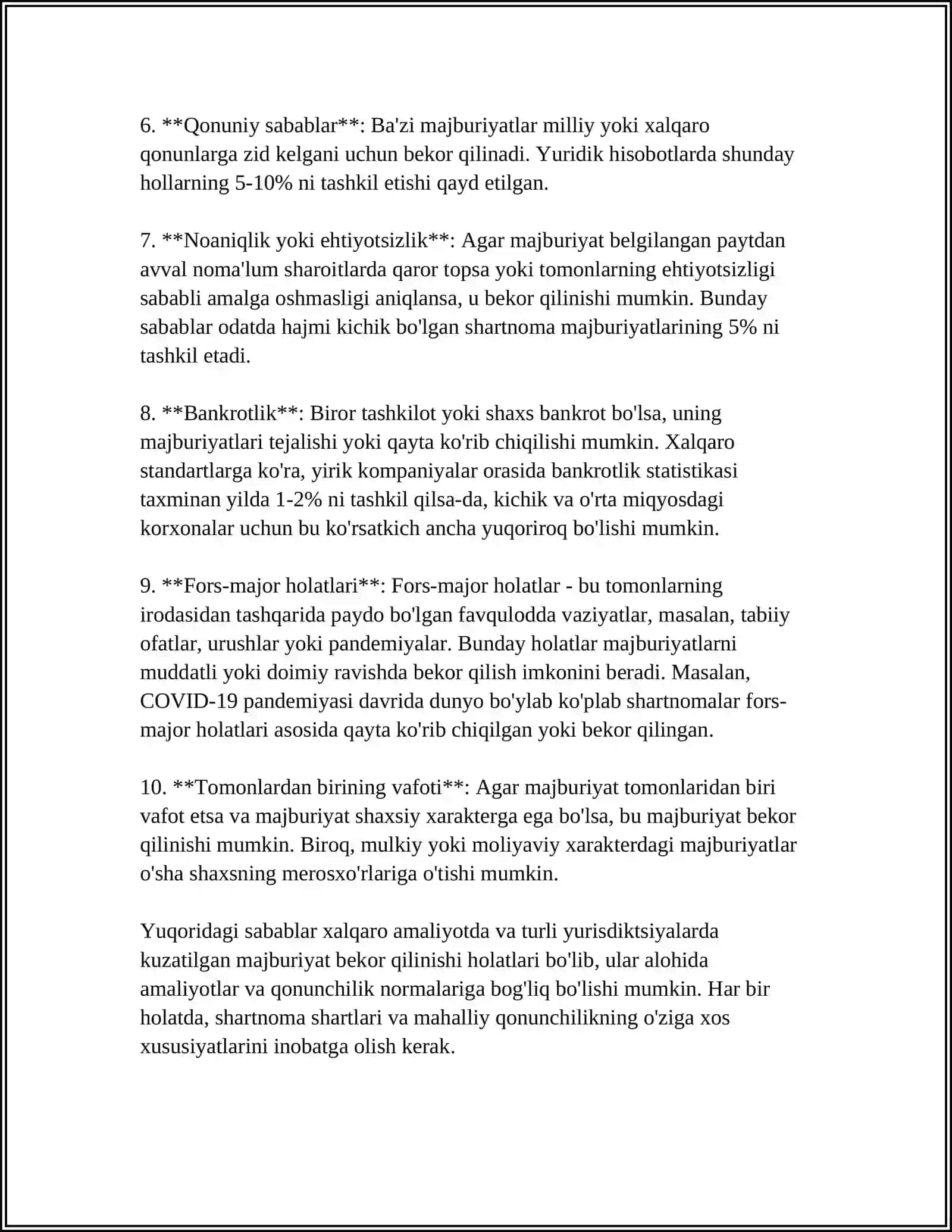 MAJBURIYATLARNING BEKOR BOʻLISHI 4