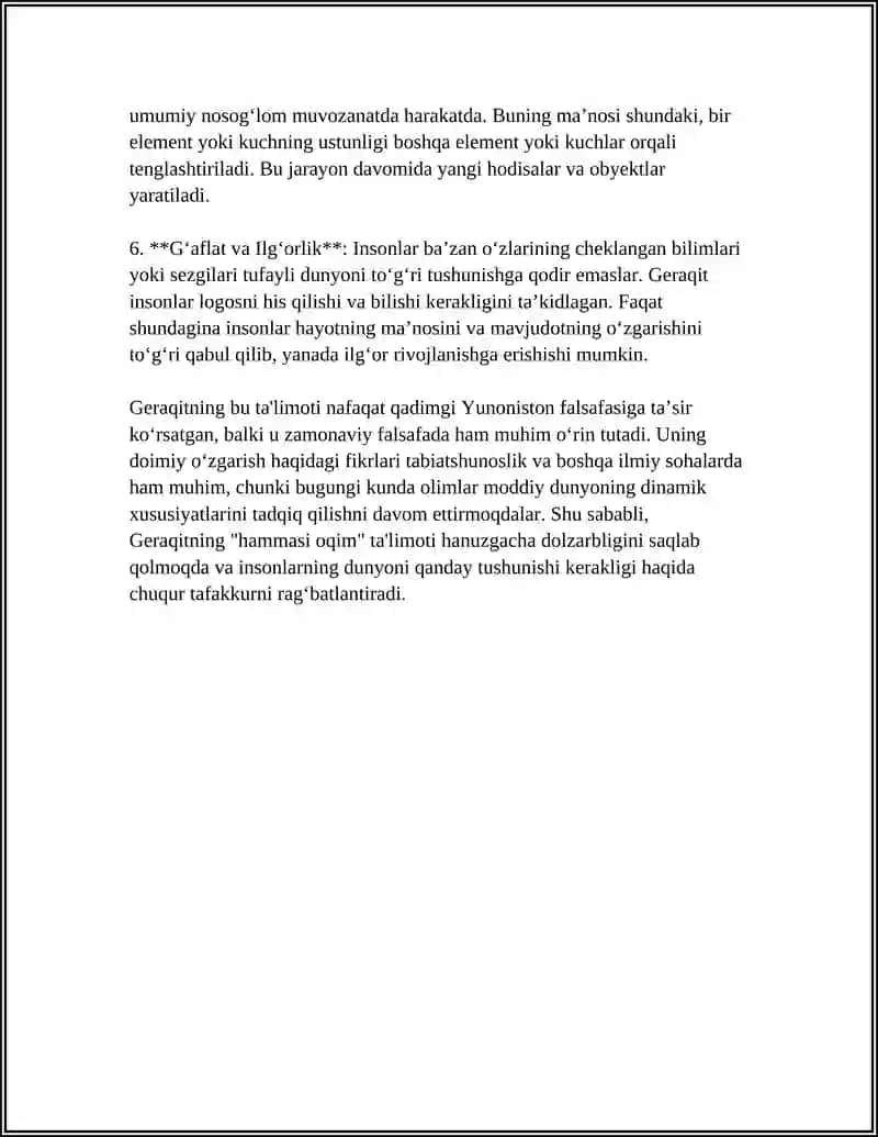 GERAKLIT VA DEMOKRIT FALSAFIY QARASHLAR 4