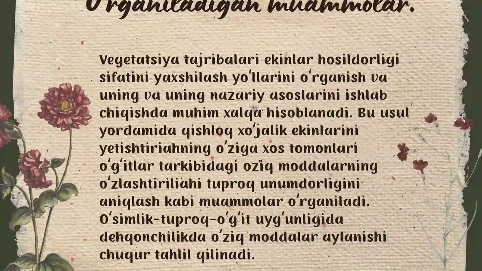 Vegetatsion tajriba usuli 4