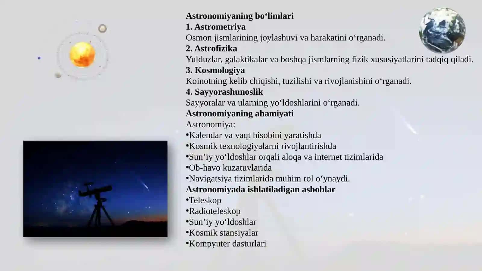Astronomiyata’liminingumumzamonaviyasoslari.Astranomiyao‘qitishmetodlari 4