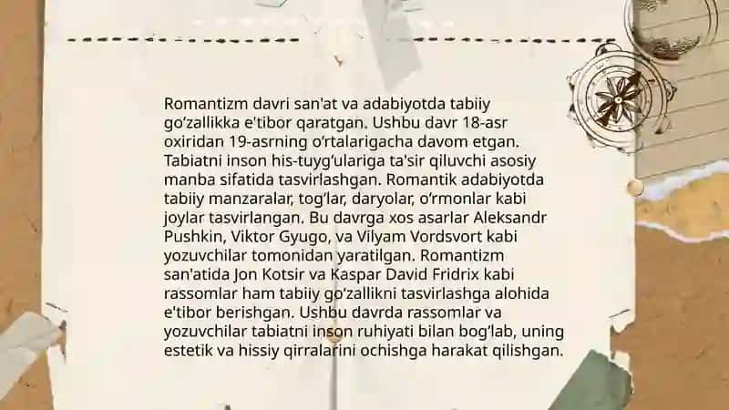 Metod va Oqimlar realizm,modernism,romantizm 4
