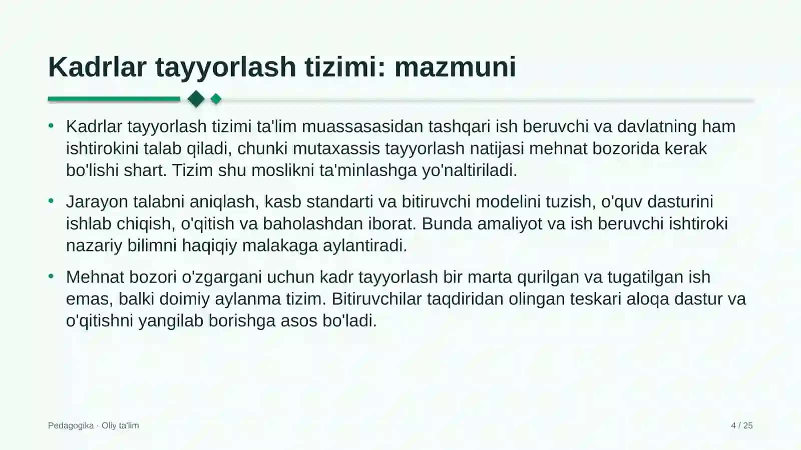 Distribyutorlik kompaniyalarida kadrlar tayyorlash tizimi 4