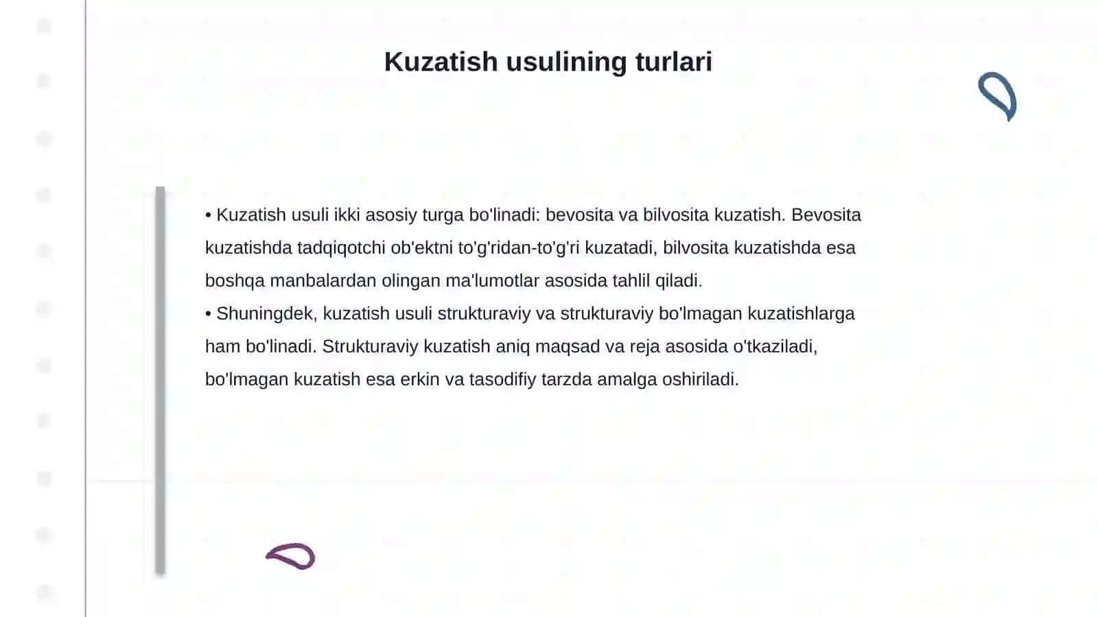 Kuzatish usuli va uning avzalliklari 4