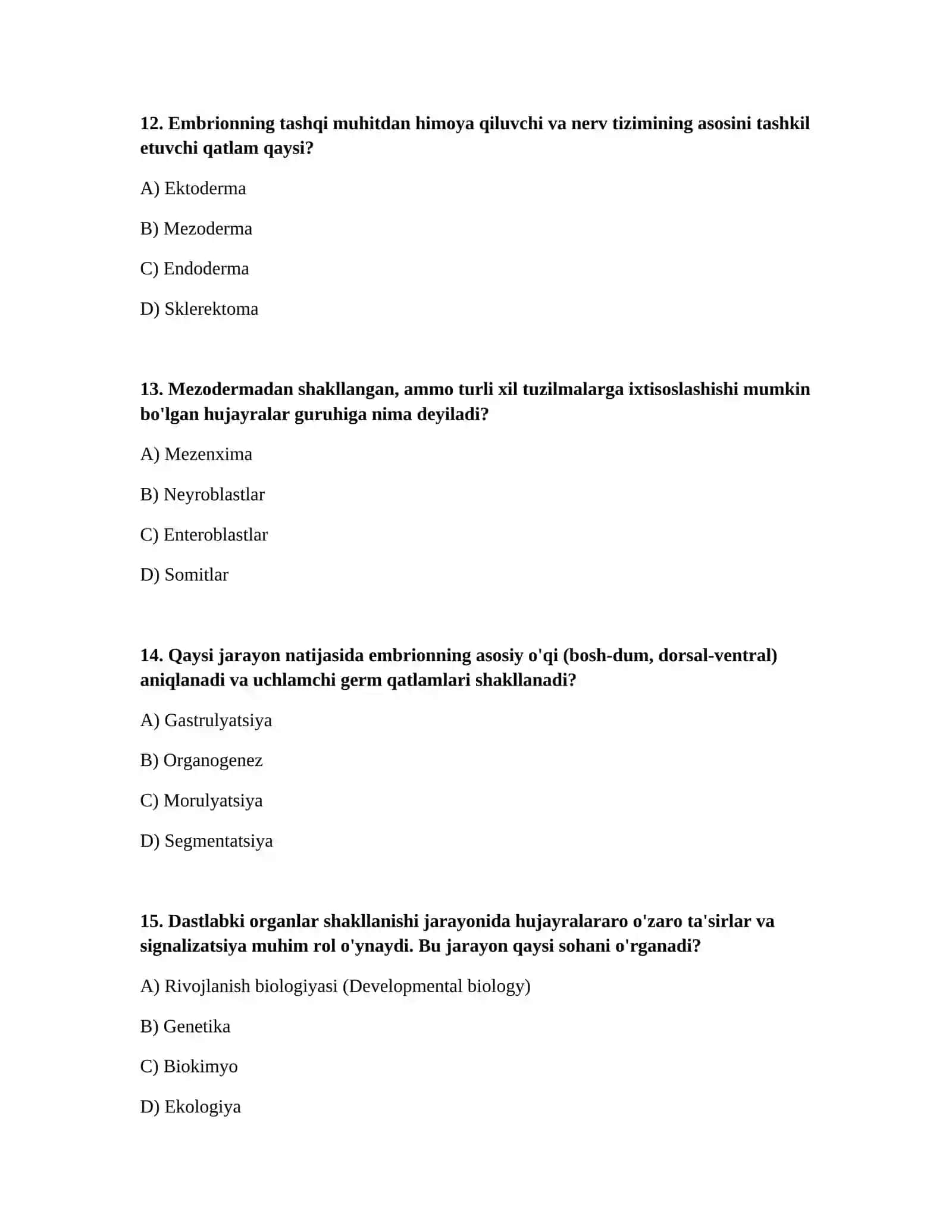 Dastlabki organlarining hosil boʻlishi 4