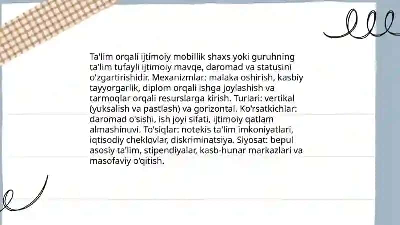 Ta'lim va ijtimoiy moslashuv jarayoni 4