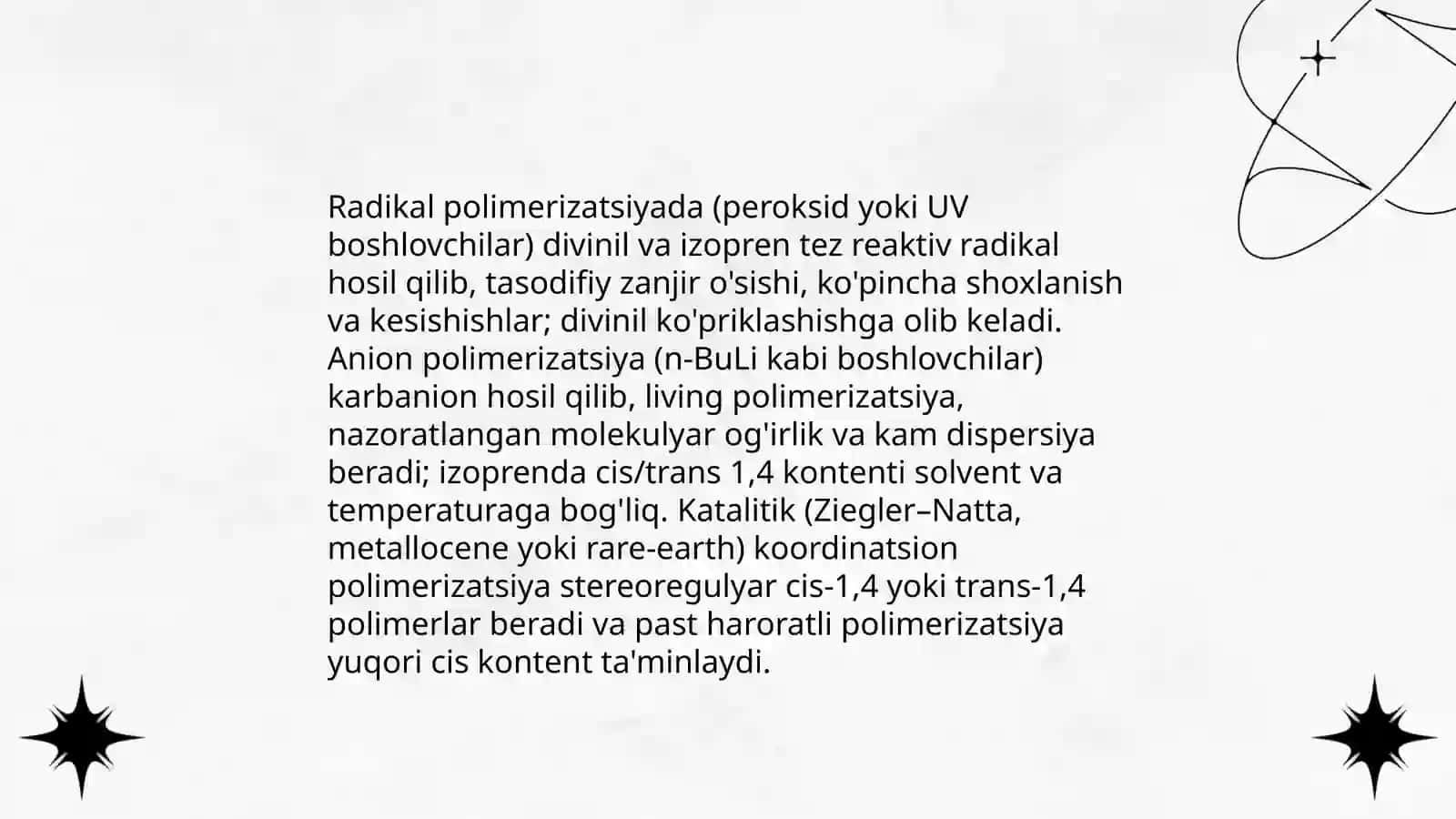 Divinil va izoprenli sintetik kauchuklar 4
