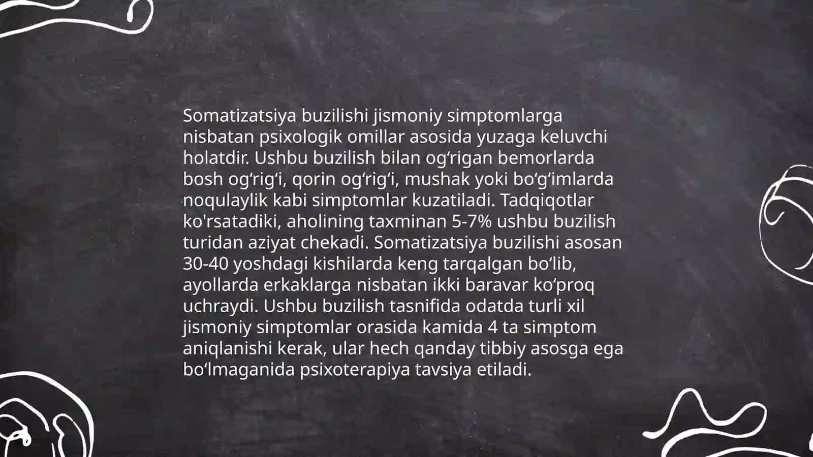 Somatoform buzilishlar tasnifi 4