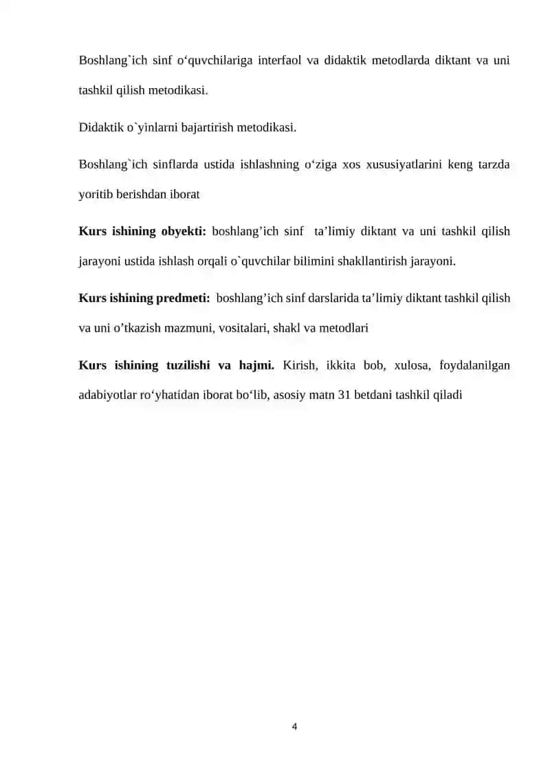 BOSHLANG`ICH SINFLARDA TA’LIMIY DIKTANT VA UNI TASHKIL ETISH 4