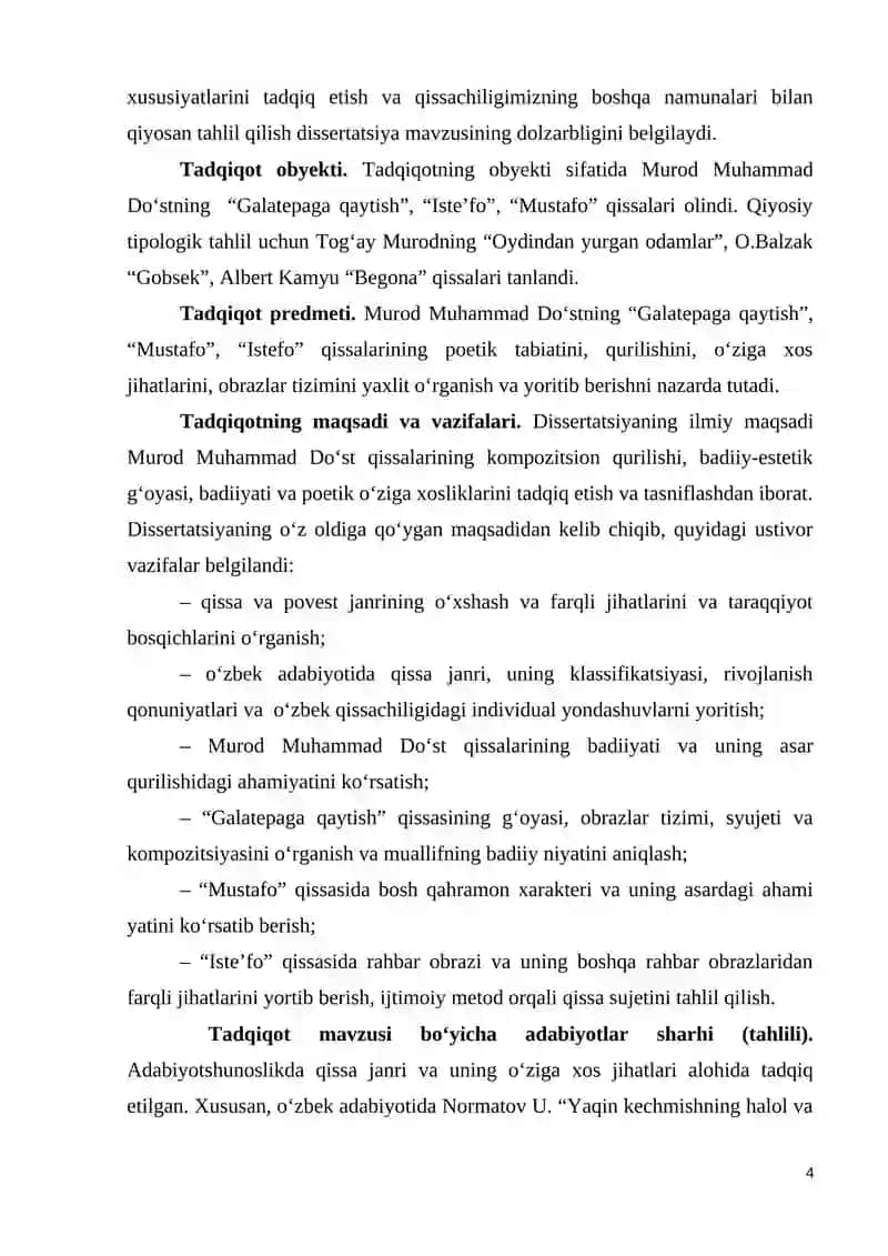 MUROD MUHAMMAD DOʻST QISSALARI POETIKASI 4