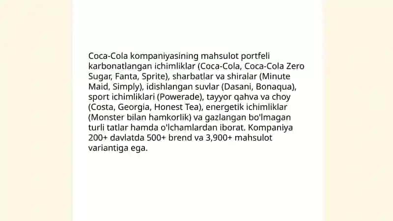 The Coca Cola company 4