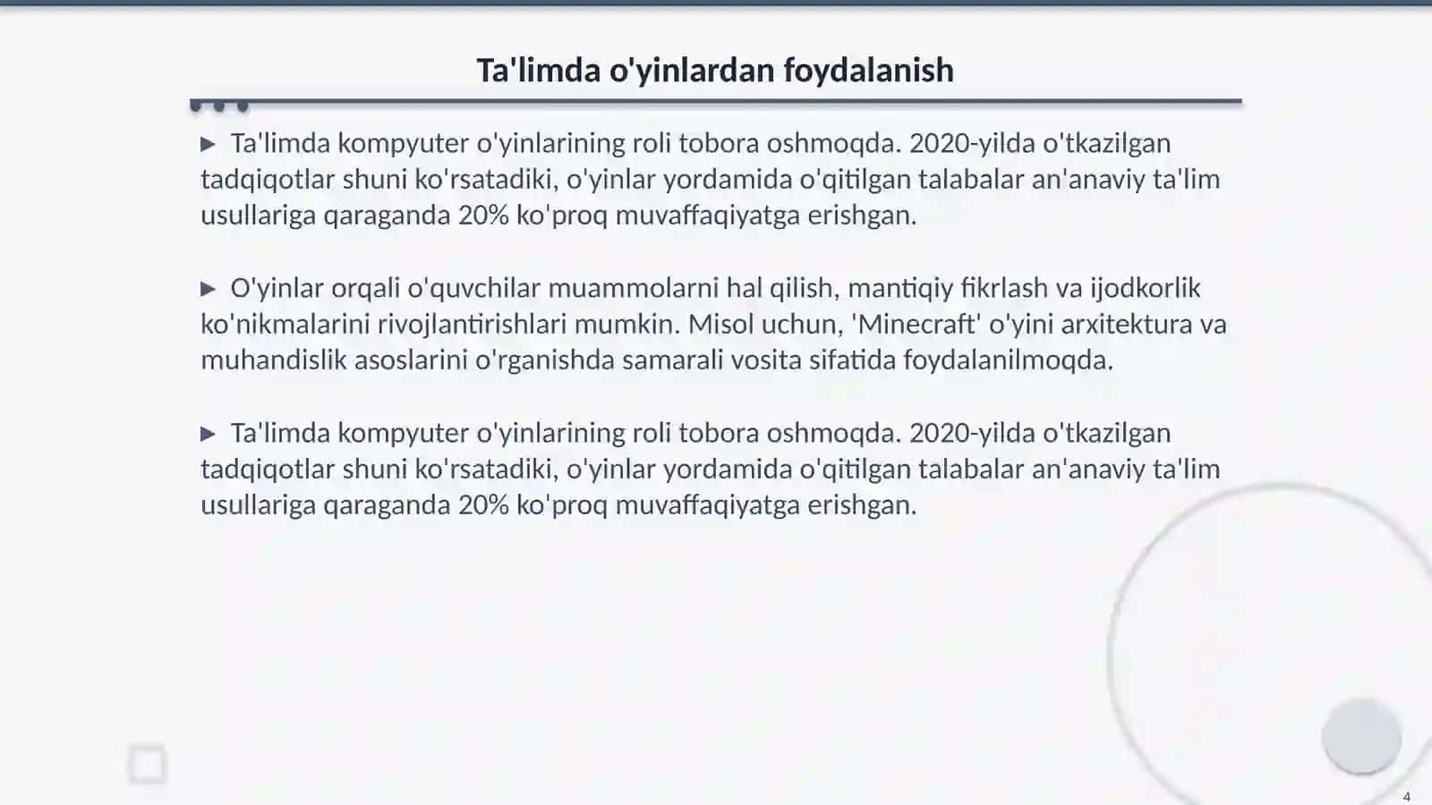 Kompyuter o'yinlarining bugungi kundagi ahamiyati 4