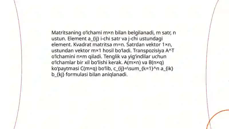 Matritsalar va ular ustida amallar 4