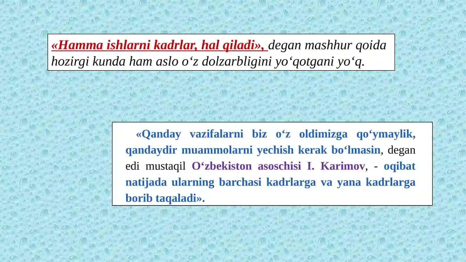 Xodimlar va ularning faoliyatdagi o’rni 4