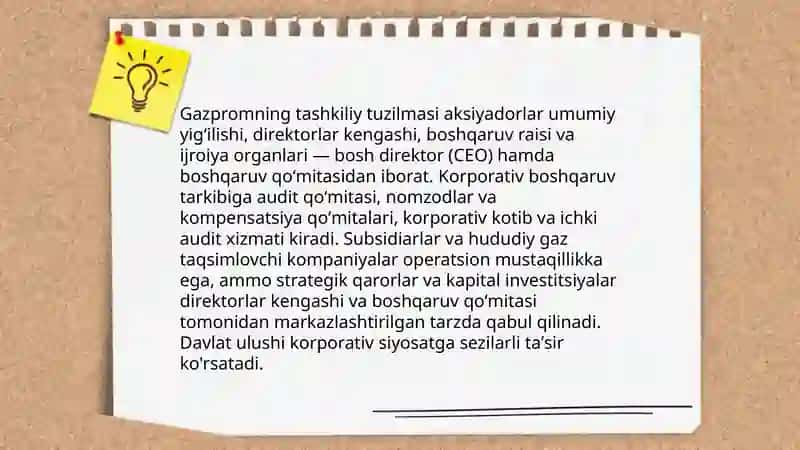 Rossiyadagi Gazprom transmilliy kompaniyasi haqida 4
