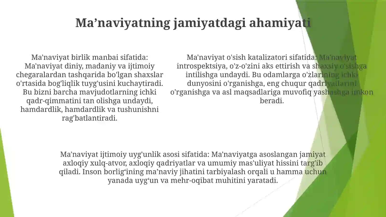 Jamiyatning MaʼNaviy Hayoti 4