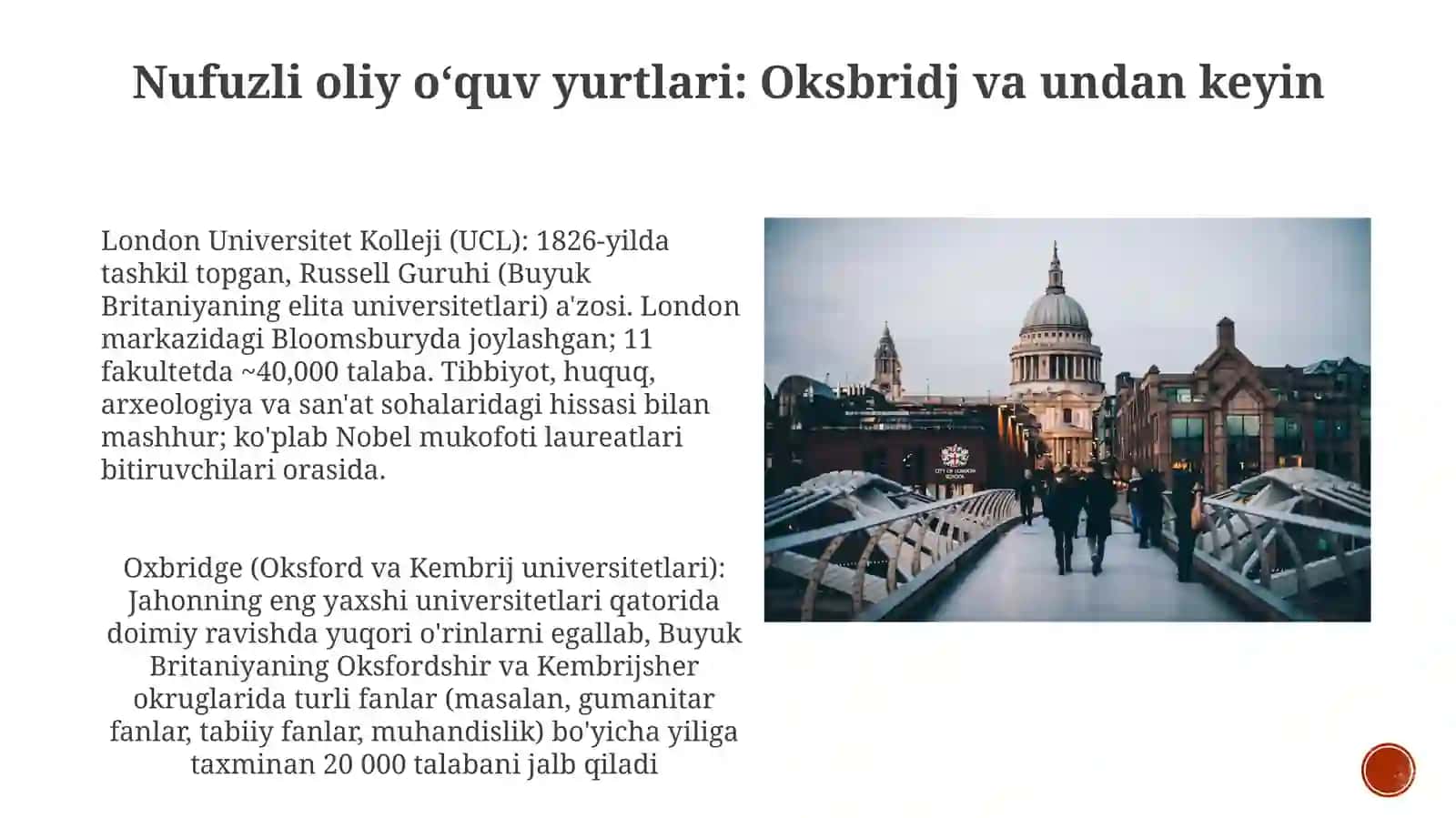 Grantlar va stipendiyalar Londondagi o'quv yurtlari uchun 4