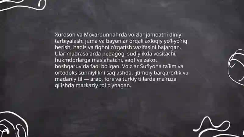 Markaziy Osiyoda voizlik sanʼati 4