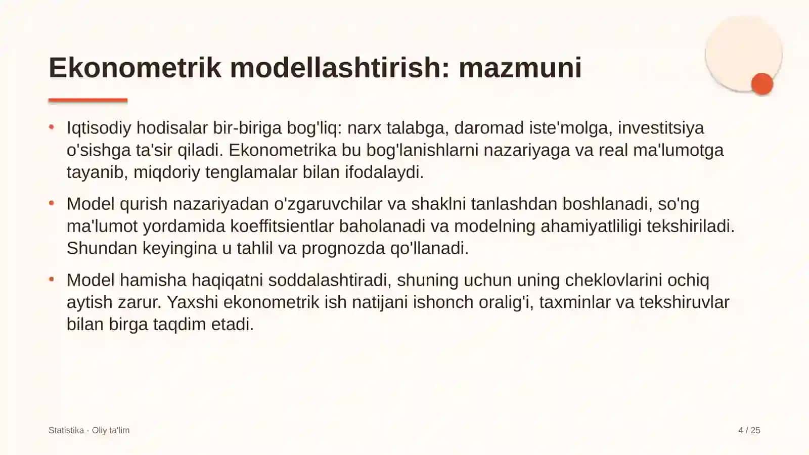 Blogerlik faoliyatida ekonometrik modellashtirish 4