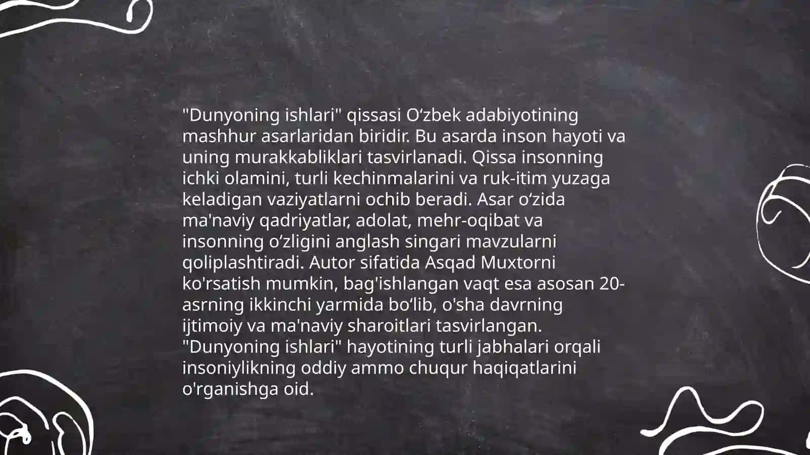 "Dunyoning ishlari" qissasi 4