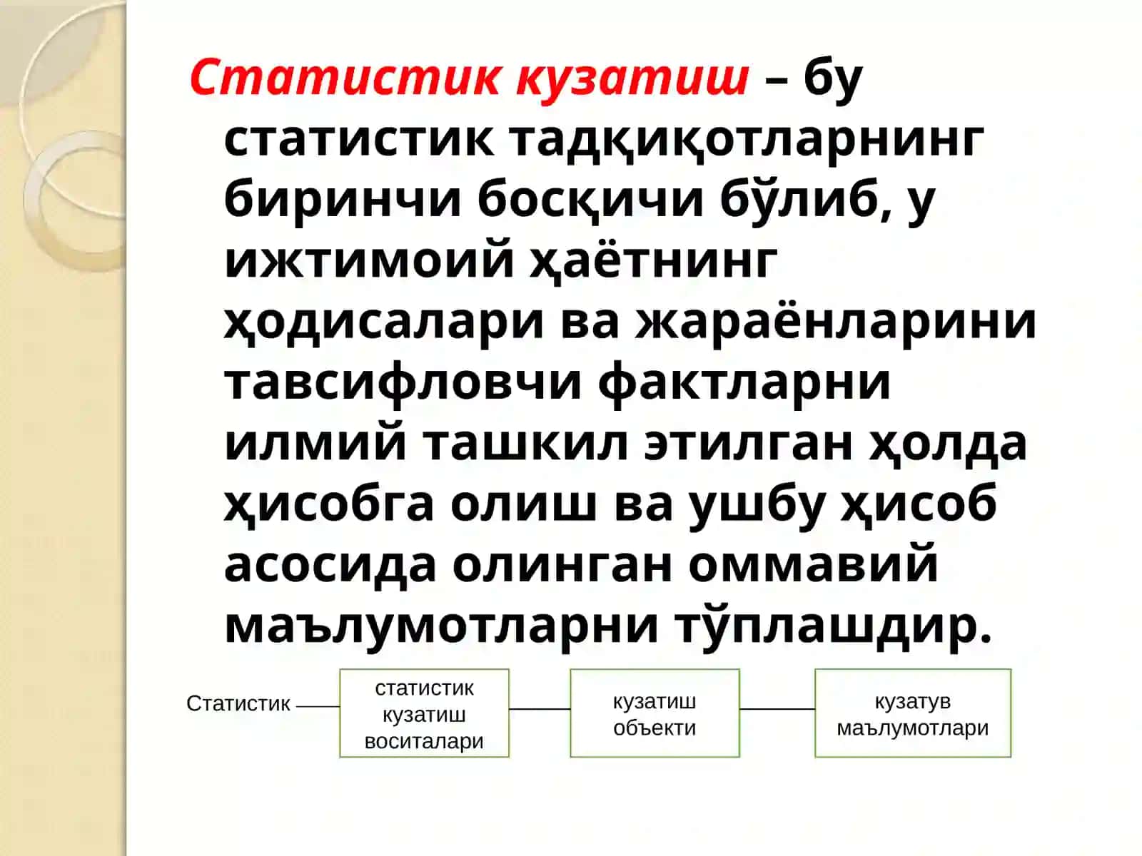 Статистик кузатиш тушунчаси ва талаблари 4