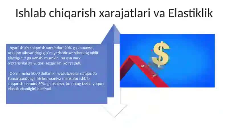 Talab va Taklifning Narx Elastikligi tushunchasi 4