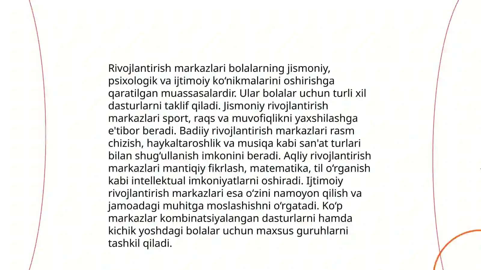 Rivojlantirish markazlarning tasnifi 4