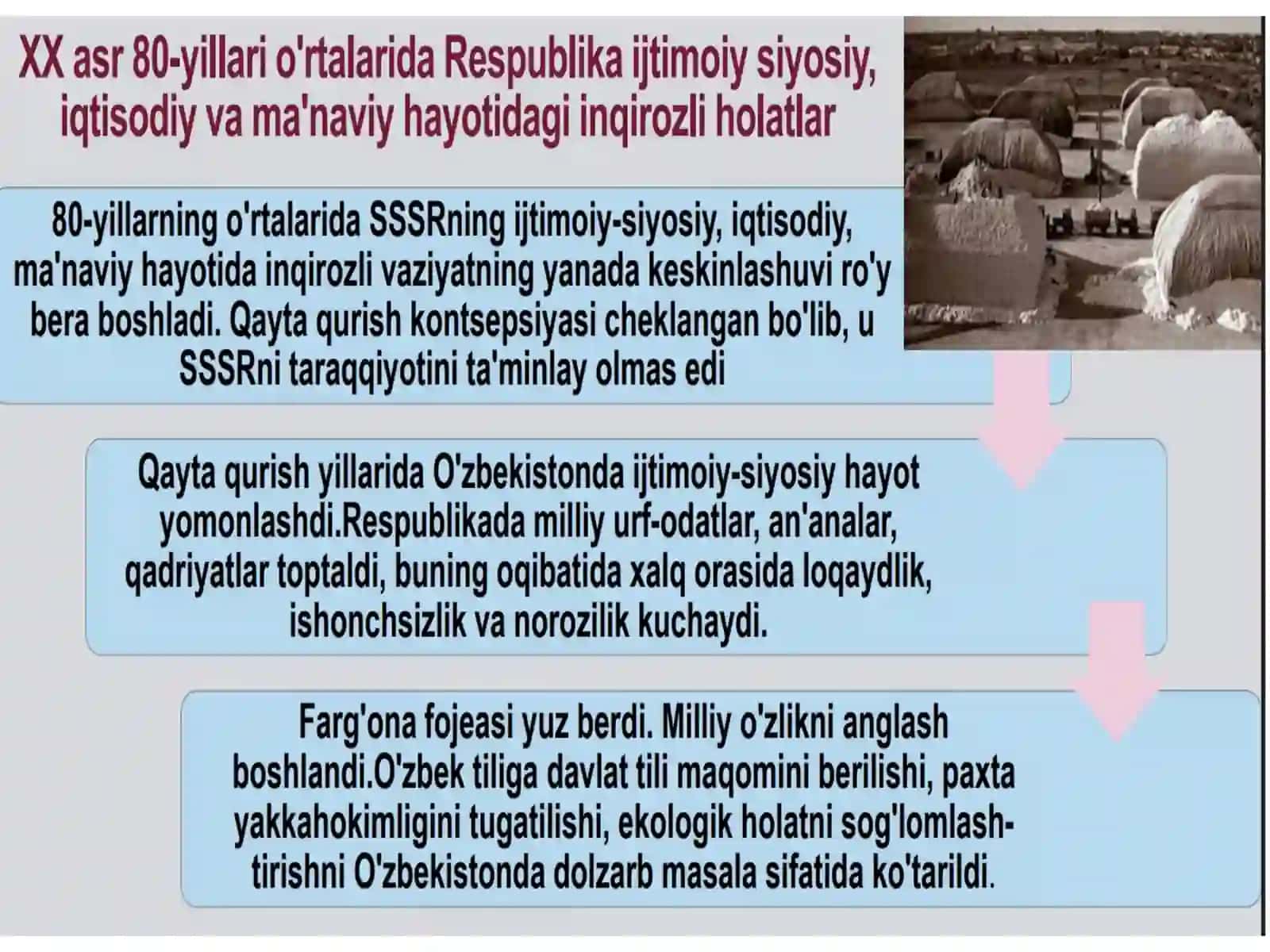 “Qayta Qurilish” yillarida O’zbekistondagi ijtimoyi-siyosiy vaziyat 4